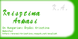 krisztina arpasi business card