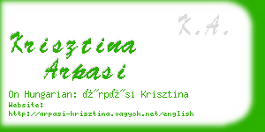 krisztina arpasi business card